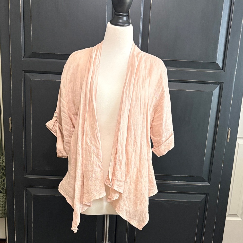 Linen blush Draped Cardigan